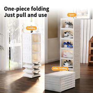 Faltbare Kunststoff-Sneaker-Aufbewahrungsbox mit Magnetischer Klarer Tür Schuh-Organizer-<span class=keywords><strong>Box</strong></span> AJ Display-<span class=keywords><strong>Box</strong></span> Staubdichte Schuhregal-<span class=keywords><strong>Box</strong></span> für Zuhause - Product Image 2