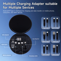 Chargeur de USB-C multifonctionnel 60W, ensemble de câbles, adaptateur convertisseur, support de broche de carte SIM, accessoires de téléphone portable, kit de câble multi-ports
