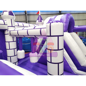 Purple and White Knight Combo Inflatable Bounce House Bouncy Castle with <b>Slide</b> Kids Jumping Castle - Product Image 6