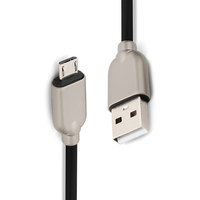 Aleación de zinc Carga rápida 3A USB a Cable de carga Micro-USB para teléfonos móviles Cámara de PC-Chaqueta de PVC con blindaje trenzado