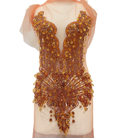 Nouvelle Grande Applique de Robe en Strass et Pierres de Cristal pour Robe de Mariée, Robe de Soirée de Mariage et Robe de Danse