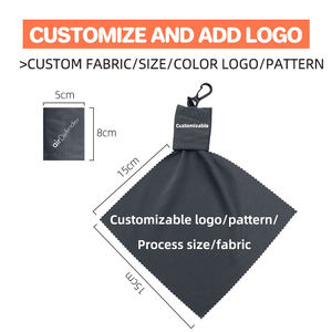 Custom Logo Print Óculos Pano De Limpeza Keychain Sublimação Microfibra Óculos Lente Pano De Limpeza Com Bolsa E Clipe