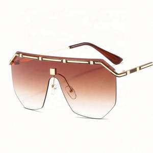 Lunettes de soleil tendance sans monture 2021 personnalisables avec logo, protection UV400, verres monobloc surdimensionnés pour hommes et femmes – Meilleures ventes - Product Image 6