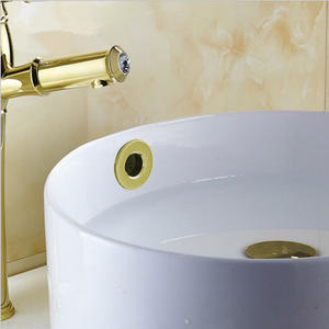Bague décorative de couvercle de trop-plein pour lavabo en cuivre/plastique doré antique avec électroplaquage or pour drains de salle de bain - Product Image 4