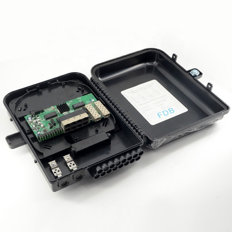 1000Mbps managed 24V inversa PoE SFP reverse fibre poe switch 8 port Pcb outdoor with outdoor box