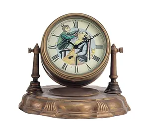 Antique Mechanical Cartoon Series Figure Artist - Playing Guita Art Clock JG3037