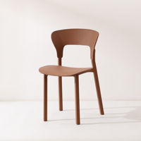 Chaise de salle à manger en plastique d'extérieur, sans accoudoirs, incassable, moulée, blanche, prix d'usine en gros