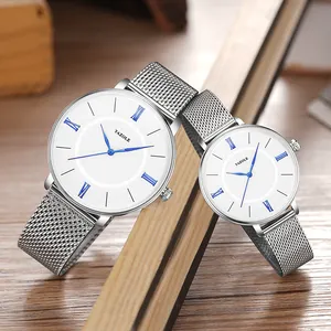 YAZOLE D 530-S 럭셔리 남성 쿼츠 손목 시계 인기있는 reloj 여성 시계 스테인레스 스틸 방수 사용자 정의 커플 손목 시계
