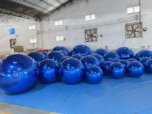 Boules de décoration suspendues bleues pour fêtes et mariages, design tendance, boule miroir <span class=keywords><strong>gonflable</strong></span> réutilisable, grandes boules brillantes - Product Image 4