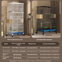 Cage d'élevage métallique de luxe de grande taille pour animaux domestiques, avec base à roulettes et support mobile, pour perroquets, dotée d'un plateau en plastique