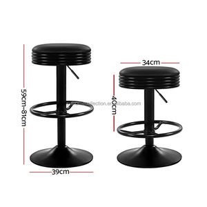 Tabourets <span class=keywords><strong>de</strong></span> <span class=keywords><strong>bar</strong></span> industriels haut <span class=keywords><strong>de</strong></span> gamme, siège rembourré en PU <span class=keywords><strong>noir</strong></span> avec repose-pieds en métal, chaises <span class=keywords><strong>de</strong></span> <span class=keywords><strong>bar</strong></span> pour comptoir <span class=keywords><strong>de</strong></span> cuisine, café - Product Image 3