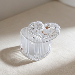 Customizable Wholesale Bowknot Heart-shaped Decoration Glass Elegant Style <b>Dressing</b> <b>Table</b> Jewelry <b>Storage</b> Jewelry Box <b>for</b> Rings - Product Image 1