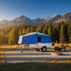 Toile en coton-polyester, vente directe d'usine, tente de caravane de voyage portable personnalisable, <span class=keywords><strong>camping</strong></span> en plein air, véhicule - Product Image 2