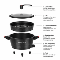 Cuisinière à pression électrique 11L 1800W, marmite à micro-pression antiadhésive avec cuiseur vapeur, multifonctionnelle, 5 températures, pour la cuisine à domicile