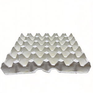 再生纸浆纸制蛋托盒可生物降解30格包装盒，适用于鸡、鹌鹑、鸭蛋农场零售批发 - Product Image 1