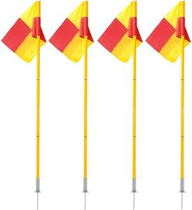 Ensemble de 4 drapeaux de coin de terrain de football en PVC durables avec sac de rangement, produits de <span class=keywords><strong>golf</strong></span> pour l'entraînement au football et au soccer - Product Image 1