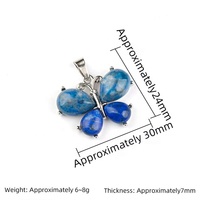 Collier Pendentif Papillon Gravé en Agate Naturelle Polie Forme Goutte d'Eau Collection Cadeau Amour Propriétés Guérissoires