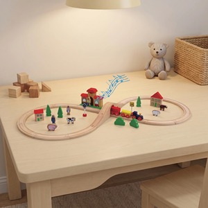 <span class=keywords><strong>Train</strong></span> en bois Montessori, thème général, écologique, jouet interactif pour enfants, véhicule de jeu, blocs de construction |   OEM ODM Vente en gros - Product Image 3
