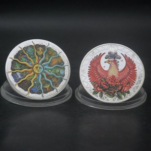 Özel oniki takımyıldızları güneş ay tanrı şanslı sikke gümüş renkli hatıra paraları - Product Image 4