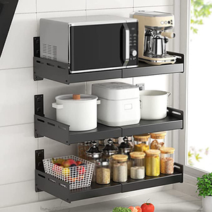 JH-Mech Giá Đỡ Lò Vi Sóng Giá Treo Giá Sắp Xếp Lưu Trữ Kệ Gắn Tường Lò Vi Sóng Một Lớp - Product Image 5
