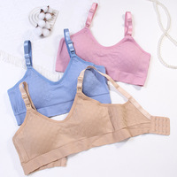 Soutien-gorge d'allaitement sans armatures, design push-up, fermeture à pression sur le devant, en nylon écologique, respirant, séchage rapide, pour la maternité, marque privée, OEKO TEX
