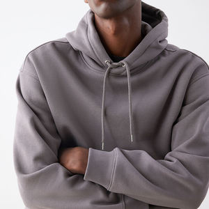 Blanc noir poids lourd 500 gsm français éponge surdimensionné personnalisé sweat à capuche court hommes pull Street Wear à capuche unisexe - Product Image 2