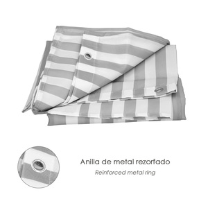 Tenda da doccia a righe bianche 180x200 cm. Impermeabile - Product Image 4