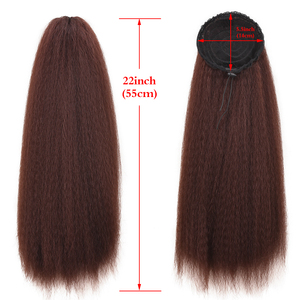 AliLeader 22 "Tóc Đuôi Ngựa Dài Dây Rút Tổng Hợp Yaki Straight Bun Tóc Đuôi Ngựa Phần Mở Rộng <span class=keywords><strong>Clip</strong></span> Trên Tóc Đuôi Ngựa Phần Mở Rộng - Product Image 3