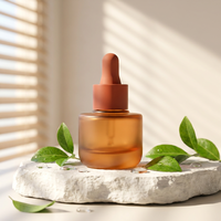 En stock – Flacons compte-gouttes en verre dépoli marron de 20 ml avec bouchon en verre sérigraphié pour huiles essentielles et cosmétiques – Vente en gros