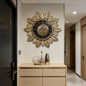 Horloge <span class=keywords><strong>murale</strong></span> de style européen, luxe léger, idéale pour les espaces décoratifs tels que les salons, les bureaux et les entrées - Product Image 4