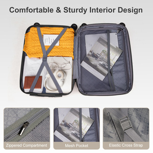 DB 20 \ "Carry-On Expandible Hardside Juego DE EQUIPAJE DE VIAJE Ligero 2 piezas PP Maleta 14 \" Mini Estuche cosmético DB 2 piezas - Product Image 5