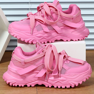 Nuovo Logo personalizzato moda Sneaker rosa <span class=keywords><strong>scarpe</strong></span> sportive Casual traspirante piattaforma Casual <span class=keywords><strong>scarpe</strong></span> da <span class=keywords><strong>donna</strong></span> Plus size <span class=keywords><strong>44</strong></span> - Product Image 2