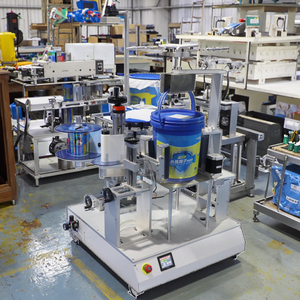 Orshang Etiqueteuse de seau semi-automatique de 5 et 20 gallons Autocollant de grand seau et composants de base de PLC d'emballage en bois - Product Image 5