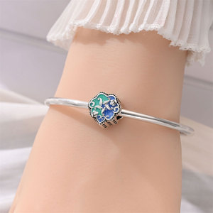 Leuchtende Ozean-Charms Zirkon Niedliche Messing Versilberte Im-Dunkeln-Leuchtende Meereslebewesen Schildkröte Seestern Seepferdchen Perlen DIY Armband - Product Image 6