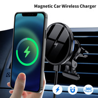 Chargeur de voiture sans fil magnétique avec charge rapide PD 3.0, sortie 15W, port Type-C pour iPhone 12+-Support de voiture portable