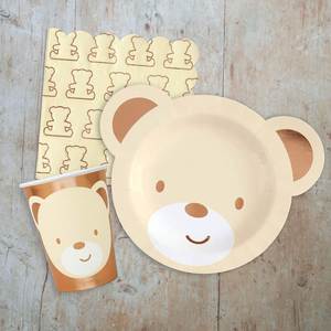 Teddy <b>Bear</b> 11-Inch <b>Cute</b> Party Plate Modern Style Festive Dinnerware for Baby Shower Birthday Picnics - Product Image 1