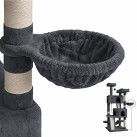 Arbre à chat multi-niveaux sur mesure OEM avec grande rampe à gratter en sisal à double panier pour chats jumeaux