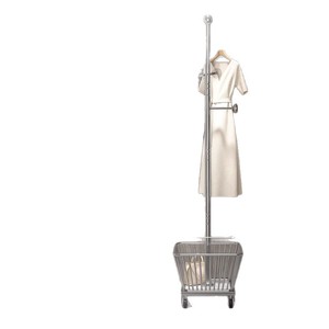 Portable Floor Standing Metal Coat Rack Iron Rectangular Bedroom Clothing Organizer Storage <b>Stand</b> - Product Image 5