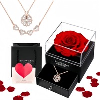 Hete aanbieding: Bloemenrozen doos ketting cadeau's voor Valentijnsdag, Moederdag, Kerstmis, jubileum, verjaardag cadeau's voor vriendin