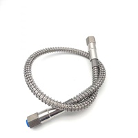 Tuyau d'air flexible tressé en métal poli haute pression avec raccord mâle NPT de 1/4 po, 18 po