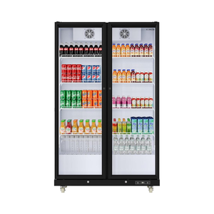 <span class=keywords><strong>Deux</strong></span> portes noires 47 po. Réfrigérateur à vin entièrement en verre Réfrigérateur commercial et congélateur - Product Image 1