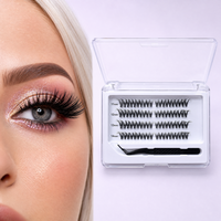 JIEHAN Cils 3D faits main segmentés, bouquets de volume, faux cils en gros, extensions de cils effilés, cils en grappe DIY, qualité supérieure