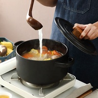 Casserole en terre cuite de style japonais pour riz au macaron, pot à mijoter à haute température, pot à soupe de style japonais pour la maison, casserole