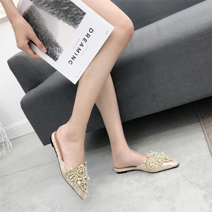 2025 NEW Summer Fashion Sexy Women <b>Shoes</b> Elegant String Bead Crystal Patchwork Slip-On Anti-Slippery 35-39 Slipper String Summer - Product Image 3