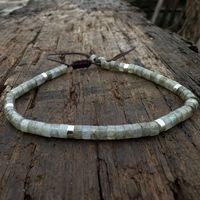 Türkis 2x4mm Perlenarmband Unisex Handgewebtes Verstellbares Naturstein-Kristallschmuck Stilvolles Trendiges Meditations-Geometrisches Armband
