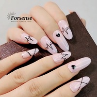 Faux Ongles à Presser en Gros Forme Ovale ABS Couleur Unie Nude Couverture Complète Longs Doigts Design Pré-Conçu