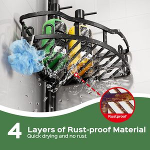 Ayarlanabilir 4 Katlı Paslanmaz Demir Köşe Rafı Modern Tasarım Duş Düzenleyici Su Geçirmez Yer Tasarruflu Banyo Mutfak Oturma Odası - Product Image 3