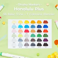 Ohuhu Honolulu Plus Series Supreme Rubber Brush Tip Markers Prix régulier