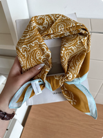 Op maat gemaakte paisley-lijnpatroon katoenen sjaal, op maat bedrukte vierkante bandana's met logo, 55*55cm, bandana's, nekdoek, hoofdsjaal, feest