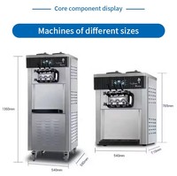 Machine à Crème Glacée Molle Verticale/De Comptoir 3 Saveurs, Auto-Nettoyante, Commerciale, pour Crème Glacée Italienne
